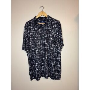 Tom Baine Golf Polo Black Abstract Print Performance 2XL‎